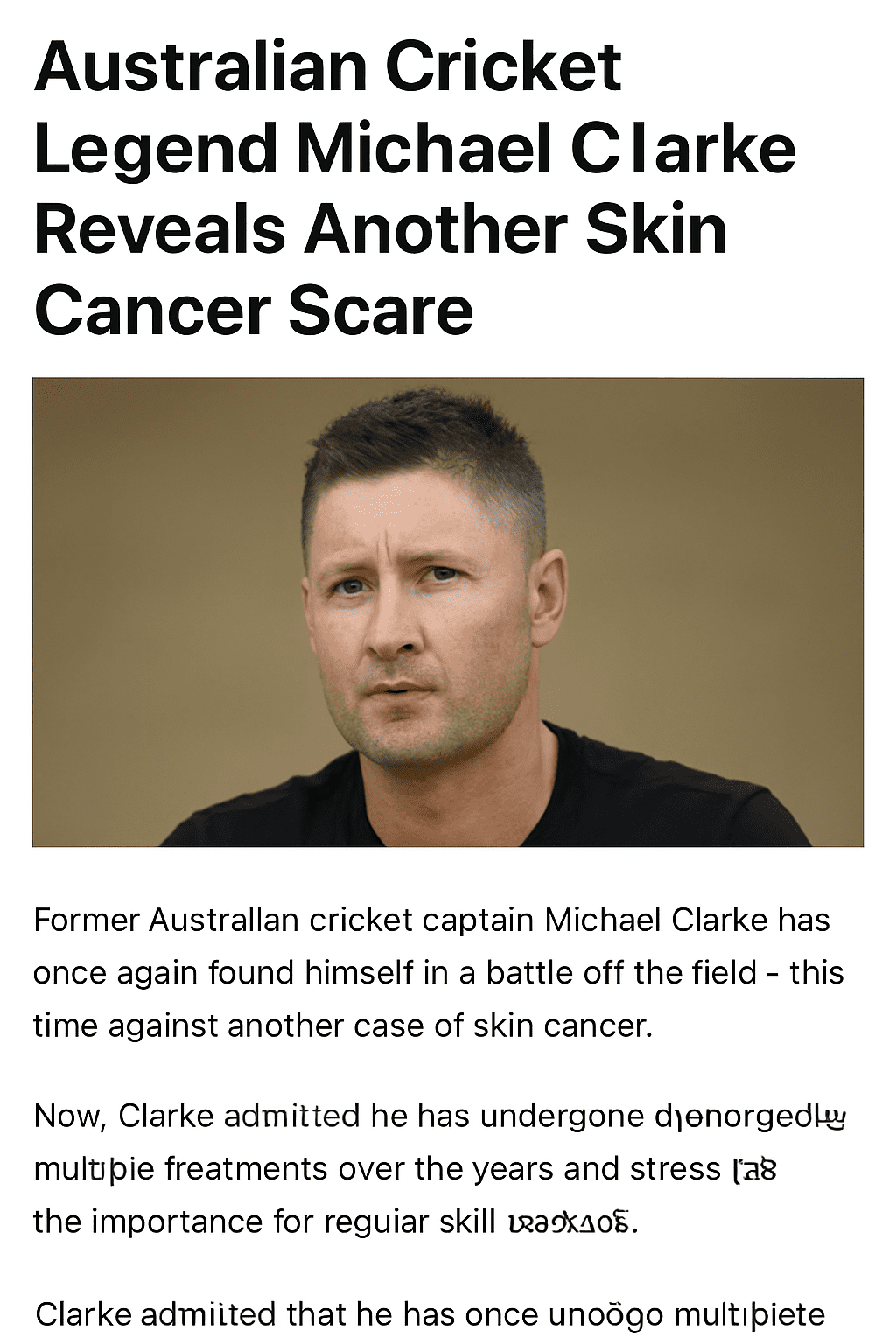 Michael Clarke Rev Another Skin Cancer Scare Aussie Cricket Legend 1 Michael Clarkes Skin Cancer Battle